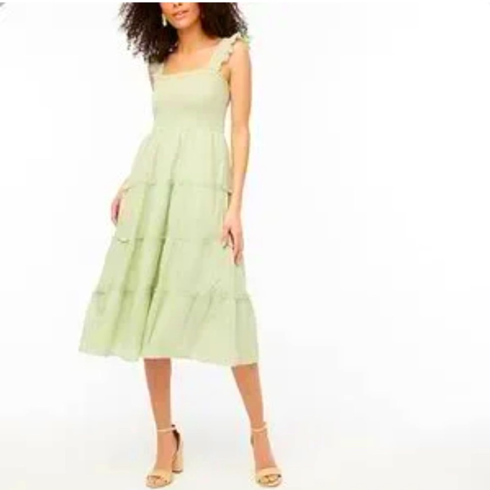 J Crew Tiered Sleeveless Midi Dress 🌸🌿